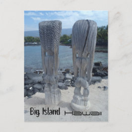 Tiki backside Big Island Hawaii Postkarte