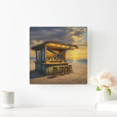 Tiki Bar - 4 - Quadratische Wanduhr (Zuhause)