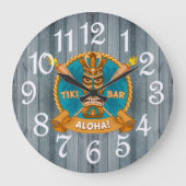 Tiki Bar Aloha  Große Wanduhr (Vorderseite)