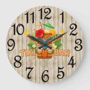 Tiki-Bar-Beige-Acronyx-Wanduhr Große Wanduhr