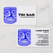 Tiki Bar - Blau, Schwarzes u. Weiß Visitenkarte (Vorne/Hinten)