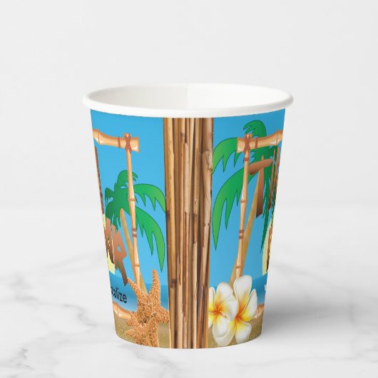 Tiki Bar Design - Personalisieren Pappbecher (Links)