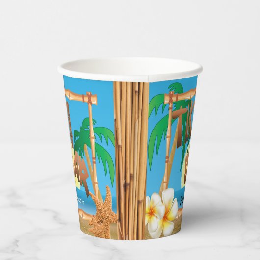 Tiki Bar Design - Personalisieren Pappbecher (Rechts)
