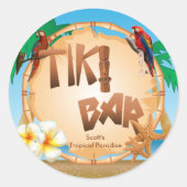 Tiki Bar Design Runder Aufkleber (Vorderseite)
