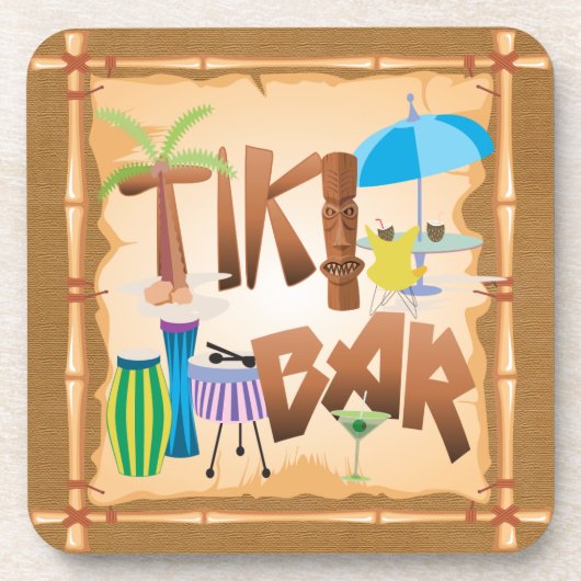Tiki Bar Design Untersetzer (Vorderseite)