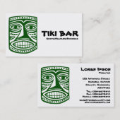 Tiki Bar - Dunkelgrün, Schwarz und Weiß Visitenkarte (Vorne/Hinten)