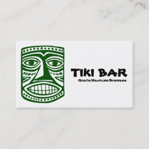 Tiki Bar - Dunkelgrün, Schwarz und Weiß Visitenkarte