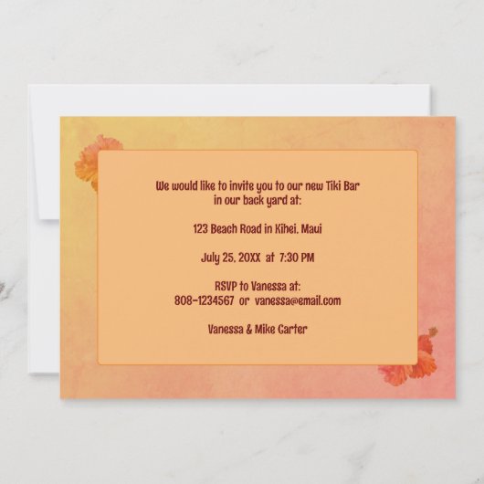 Tiki Bar Einladung (Rückseite)