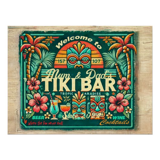 Tiki Bar Glossy Poster (Vorderseite)