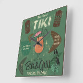 Tiki Bar&Grill Wall Clock Quadratische Wanduhr (Winkel)