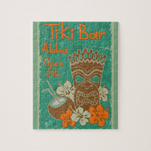 Tiki-Bar im Vintage-Stil Puzzle