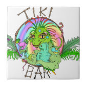 Tiki Bar Lizard Fliese (Vorderseite)