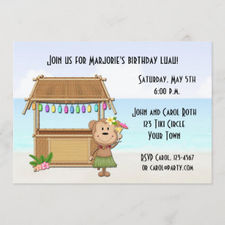 Tiki Bar, Luau Affe-Einladung Einladung