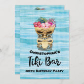 Tiki Bar Luau Hawaiian Birthday Einladung (Vorne/Hinten)