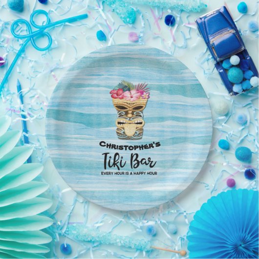 Tiki Bar Mit Monogramm Party Napkins Pappteller (Party)