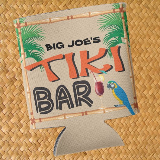 Tiki Bar mit Namen Papageienpalmen Cooler Dosenkühler