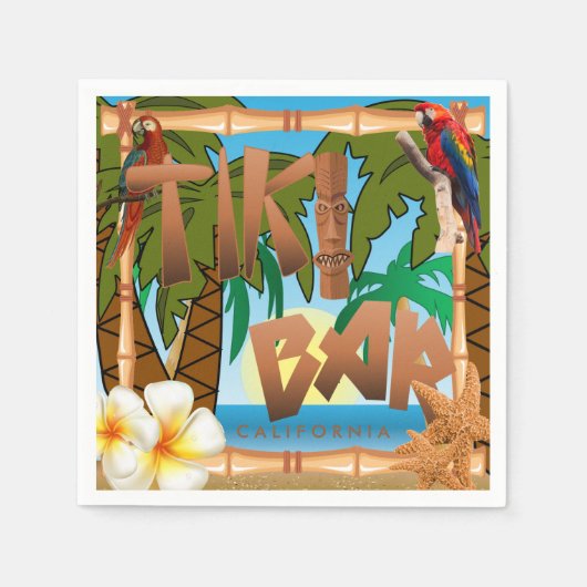 Tiki Bar Party Serviette (Vorderseite)