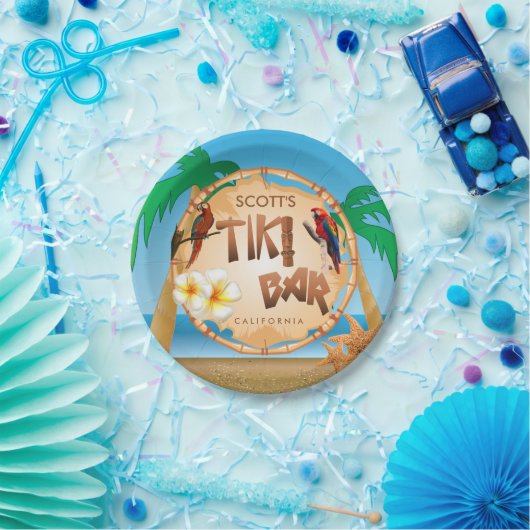 Tiki Bar - Personalisiert Pappteller (Party)