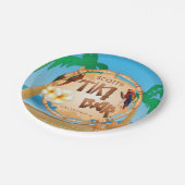 Tiki Bar - Personalisiert Pappteller (Schrägansicht)