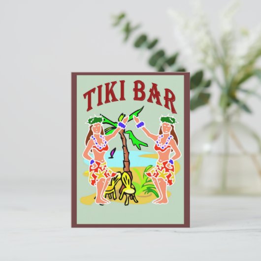Tiki Bar Postkarte (Stehend Vorderseite)