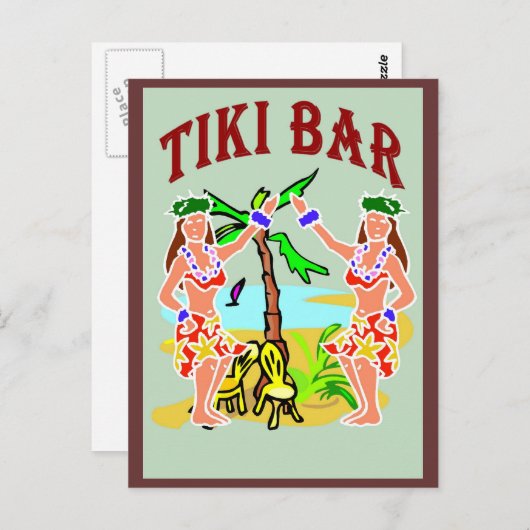 Tiki Bar Postkarte (Vorne/Hinten)