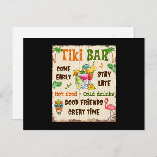 Tiki Bar Postkarte (Vorne/Hinten)