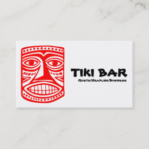 Tiki Bar - Rot, Schwarz und Weiß Visitenkarte