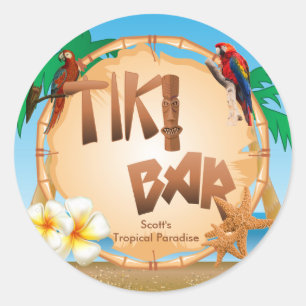 Tiki-Bar Runder Aufkleber