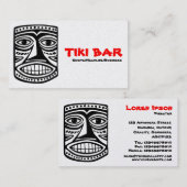 Tiki Bar - Schwarz, Rot und Weiß (Gold) Visitenkarte (Vorne/Hinten)