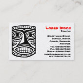 Tiki Bar - Schwarz, Rot und Weiß (Gold) Visitenkarte (Rückseite)