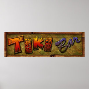 Tiki Bar sign Design Poster