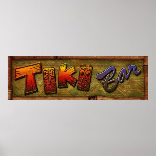 Tiki Bar sign Design Poster (Vorne)