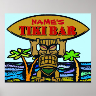 Tiki Bar Sign, Name hinzufügen Poster
