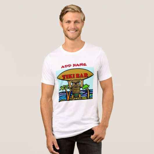 Tiki Bar Sign, Name hinzufügen Tri-Blend Shirt (Vorderseite voll)
