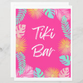 Tiki Bar Sign | Party-Zeichen des Pools (Vorne/Hinten)