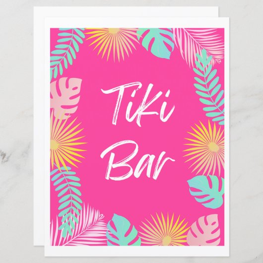 Tiki Bar Sign | Party-Zeichen des Pools (Vorne/Hinten)
