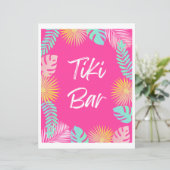 Tiki Bar Sign | Party-Zeichen des Pools (Stehend Vorderseite)