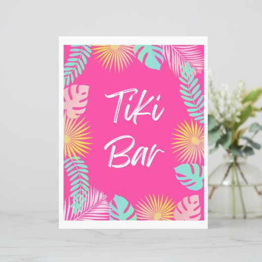 Tiki Bar Sign | Party-Zeichen des Pools (Stehend Vorderseite)