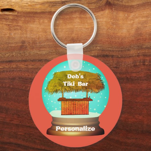 Tiki bar snow globe schlüsselanhänger (Vorderseite)