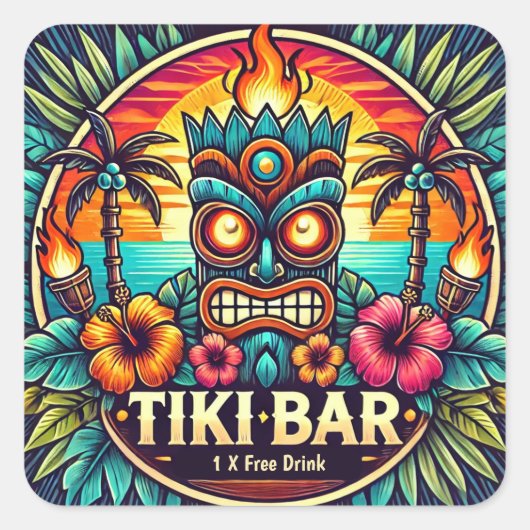 Tiki Bar Stickers (Vorderseite)