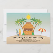 Tiki Bar Summer Birthday Party Einladung (Vorderseite)
