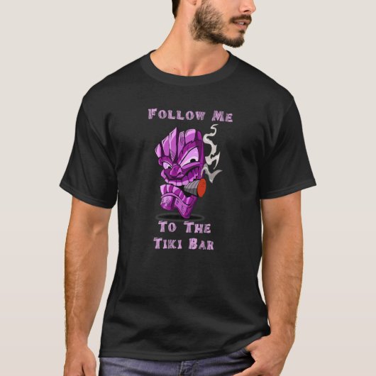Tiki Bar totem mit Zigarre T-Shirt (Vorderseite)