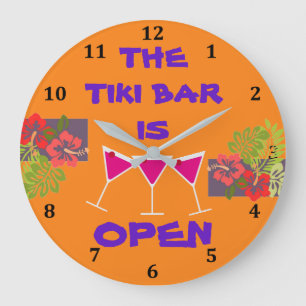 Tiki Bar-tropische Große Wanduhr