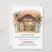 Tiki Beach Bar | Sonnenuntergang im Tropenmeer Geb Einladung (Vorderseite)