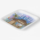 Tiki Beach Bar Tropical Aloha Surf & Sea Pappteller (Gewinkelt)