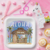Tiki Beach Bar Tropical Baby Dusche Pappteller (Party)