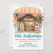 Tiki Beach Bar Tropical Santa Christmas Party Einladung (Vorderseite)