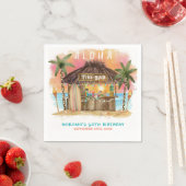 Tiki Beach Bar Tropical Sea Birthday Serviette (Beispiel)
