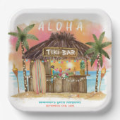 Tiki Beach Bar Tropical Sea Geburtstag Pappteller (Vorderseite)