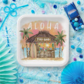 Tiki Beach Bar Tropical Surf & Sea Pappteller (Party)